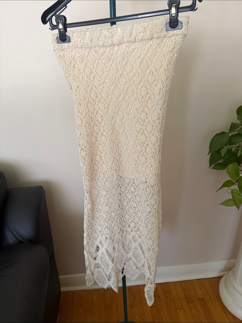 Zara Cream Crochet Maxi Skirt